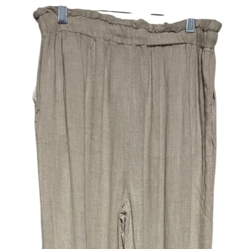 Thread & Supply Drawstring Wide-Leg Linen Blend Pants Natural Wheat Medium - Picture 8 of 8